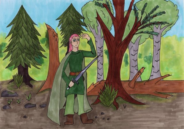 picture of tara-lin, character of raina nightingale, half-elf singer of the Legend of the Singer fantasy novels, picture by lupus astartis