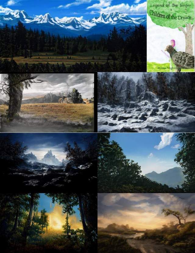 moodboard for the setting of Children of the Dryads