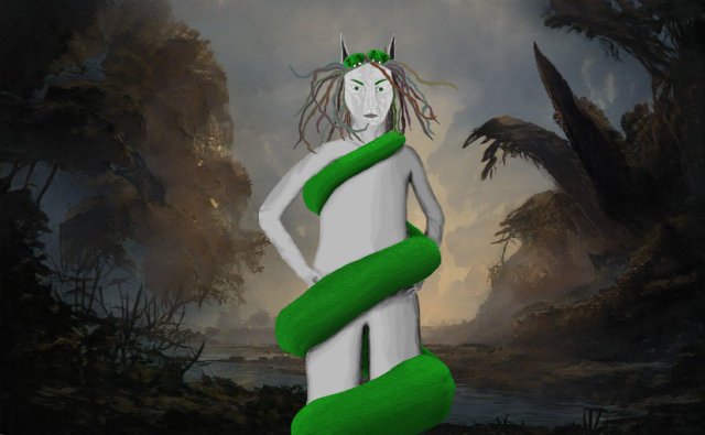 medusa, gorgon, a nightmare creature of Areaer by Raina Nightingale