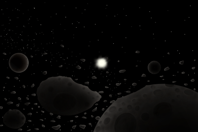 The first asteroid belt of the star Anidril, designed by Raina Nightingale