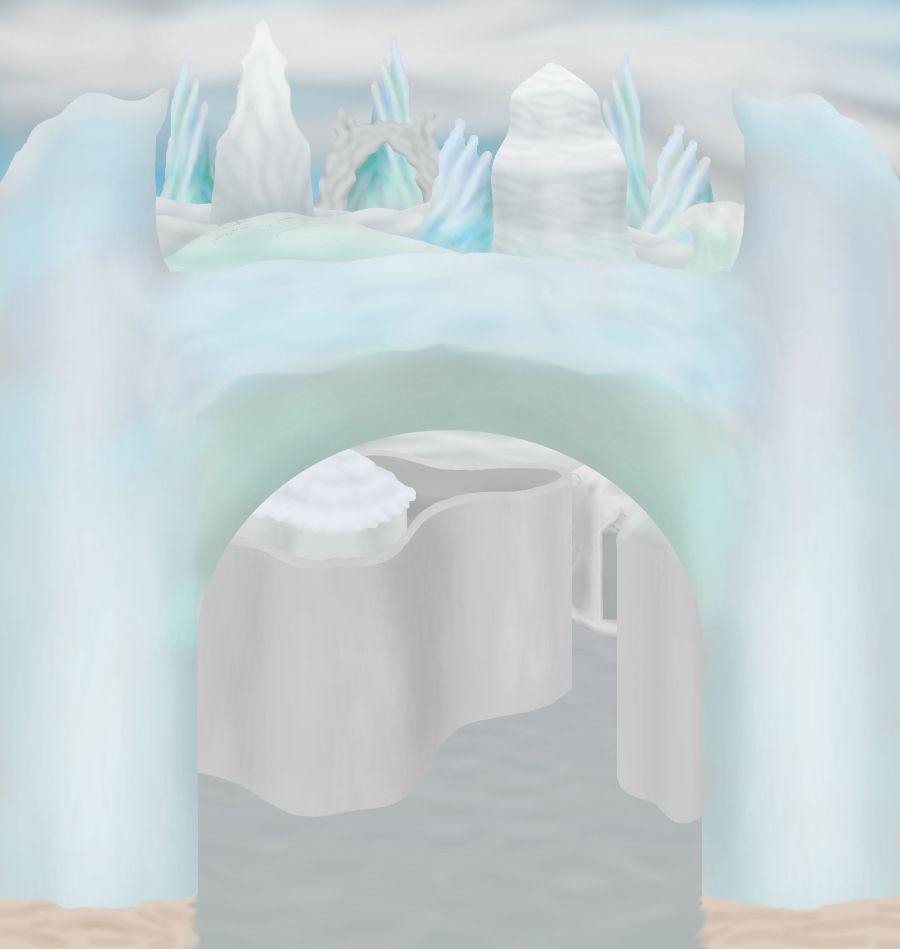 A view of a sea elf city. Concept art by Raina Nightingale.